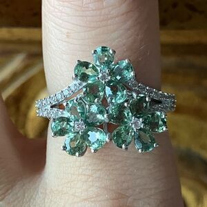 Natural Pine Apatite Cluster Ring Size 8